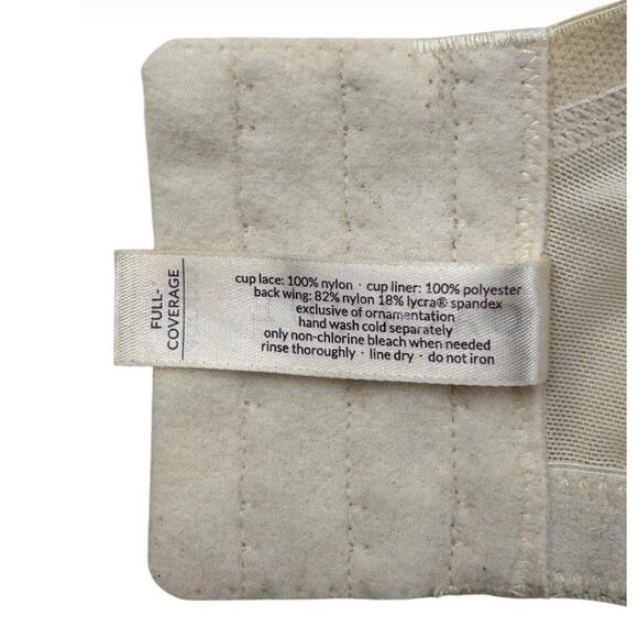 Cacique Bra Ivory Lace Full Coverage Nude Lined Underwire 40DDD - Picture 7 of 7